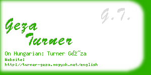 geza turner business card